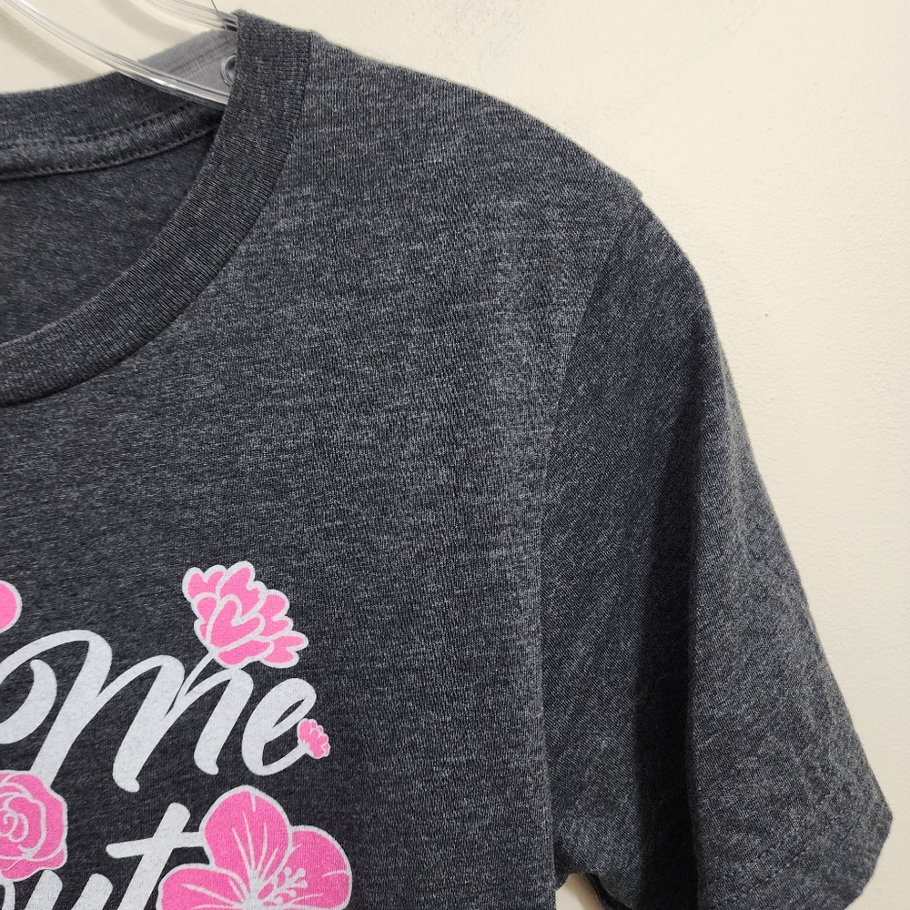 Canvas Ask Me about my cat floral print short sleeve graphic t-shirt woman sz S - Picture 6 of 6